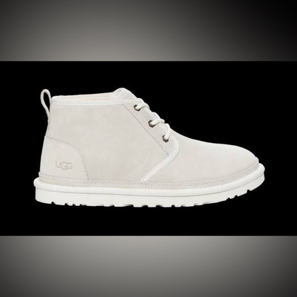 Men’s UGG Neumel Fur-Lined Stylish Lace Up White Suede Ankle Boots Size 11